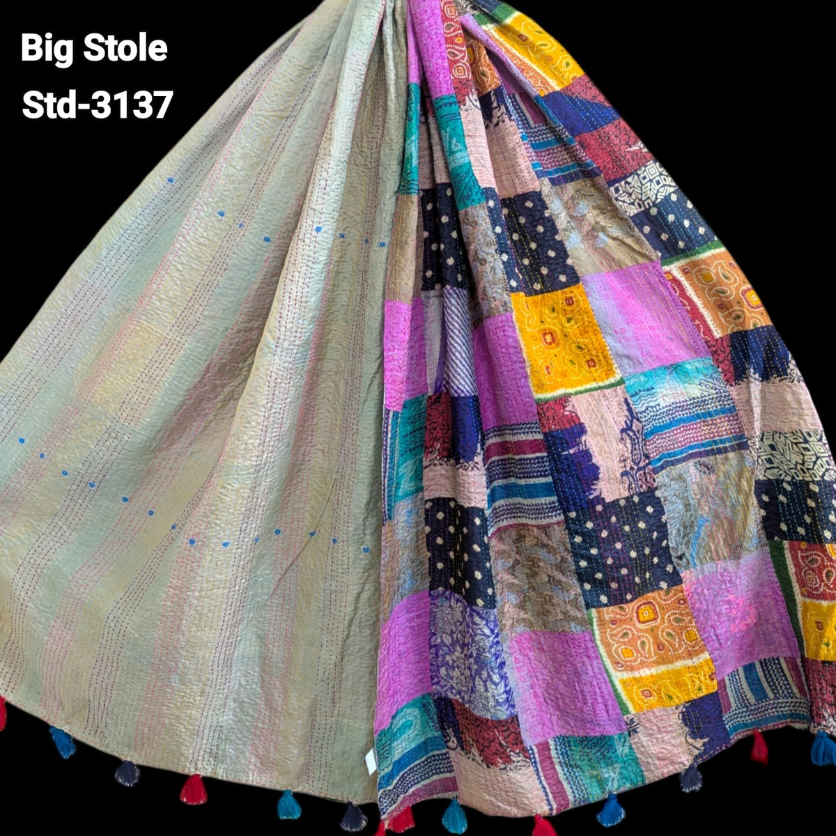 Handmade Silk Stole- While style meets utility-Big Size-3137