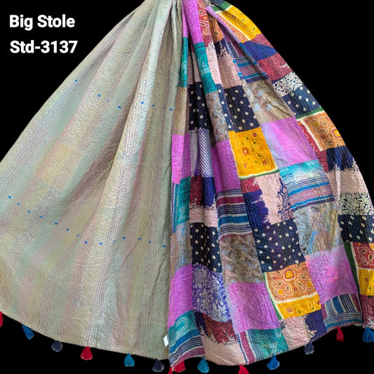 Handmade Silk Stole- While style meets utility-Big Size-3137