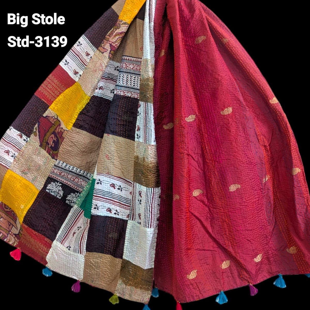 Handmade Silk Stole- While style meets utility-Big Size-3139