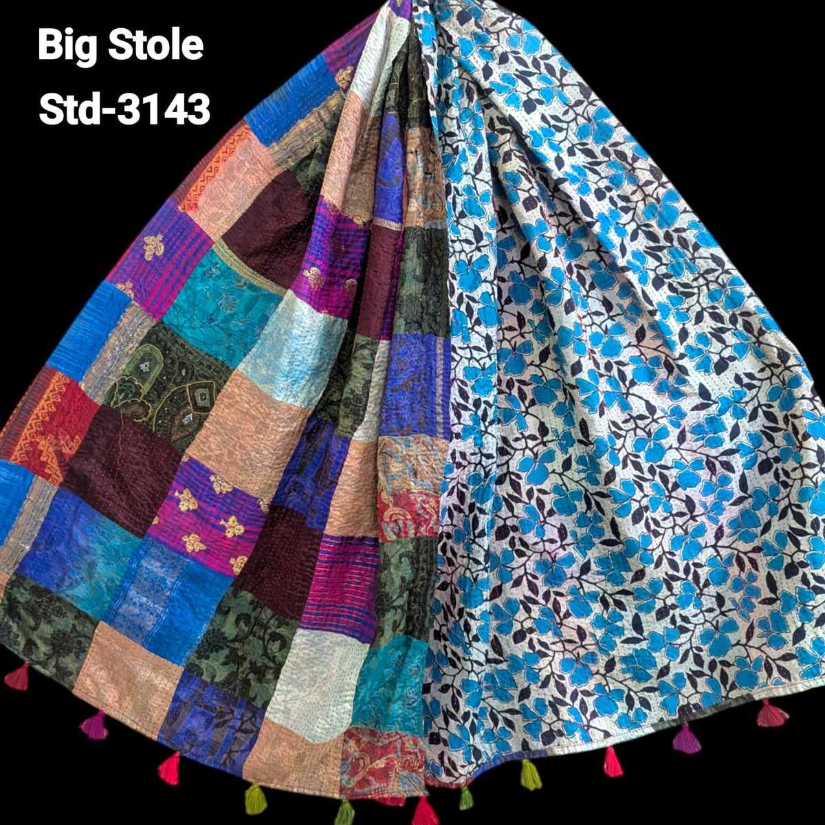 Handmade Silk Stole- While style meets utility-Big Size-3143