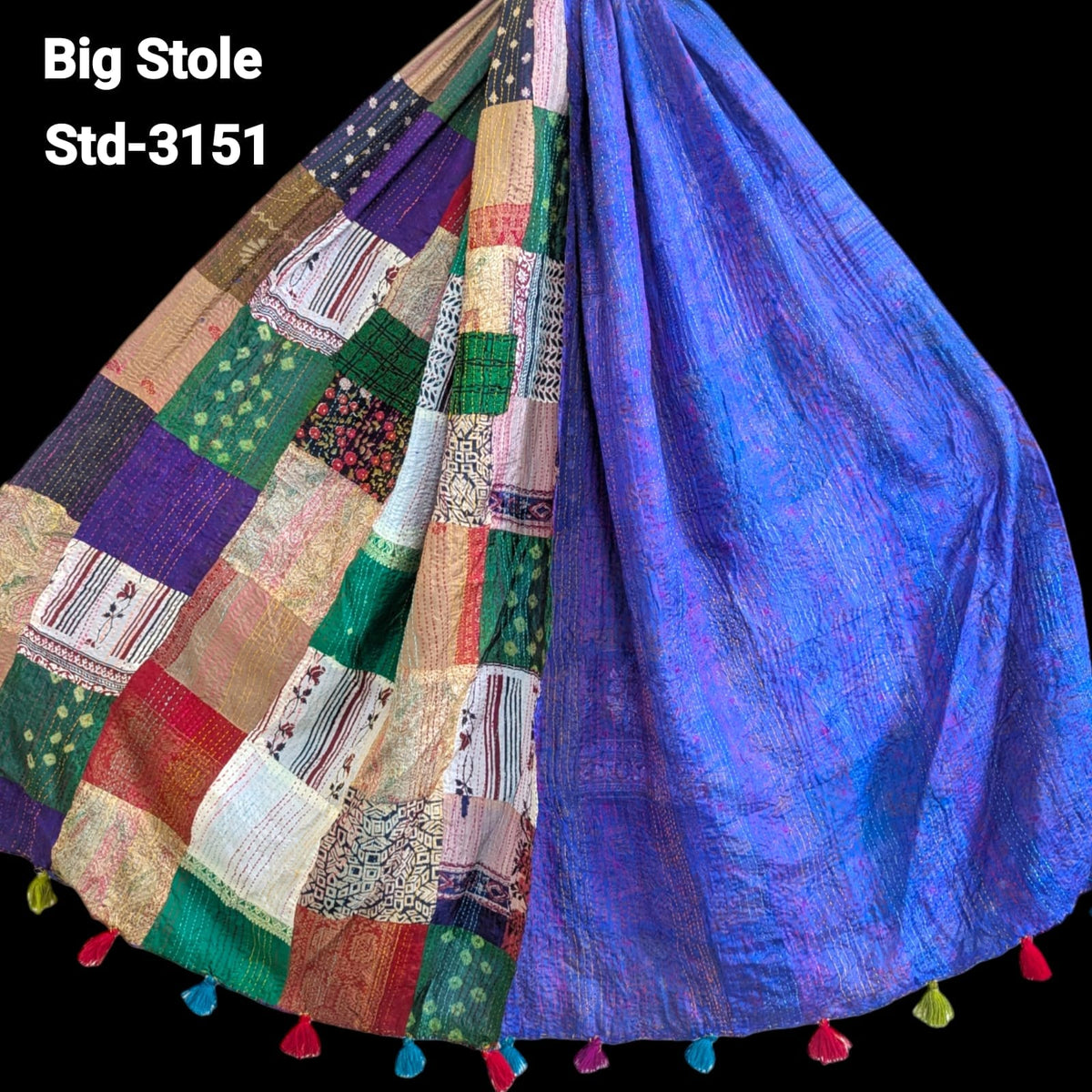 Handmade Silk Stole- While style meets utility-Big Size-3151