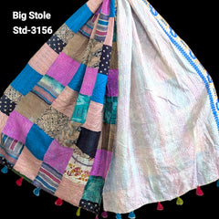 Handmade Silk Stole- While style meets utility-Big Size-3156