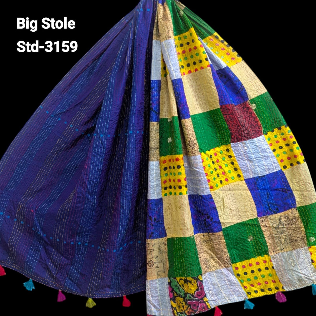 Handmade Silk Stole- While style meets utility-Big Size-3159