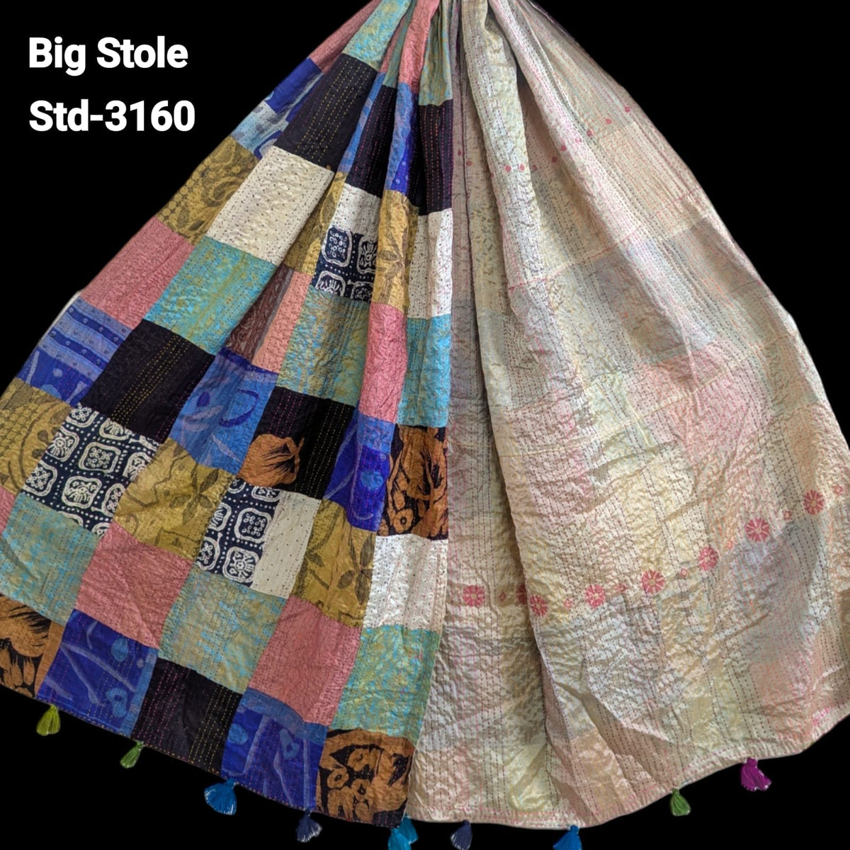 Handmade Silk Stole- While style meets utility-Big Size-3160