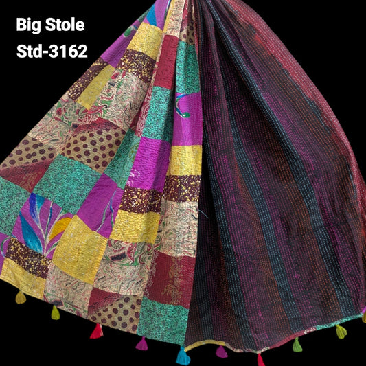 Handmade Silk Stole- While style meets utility-Big Size-3162