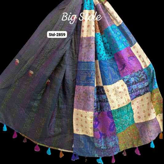 Handmade Silk Stole- While style meets utility-Big Size-2859