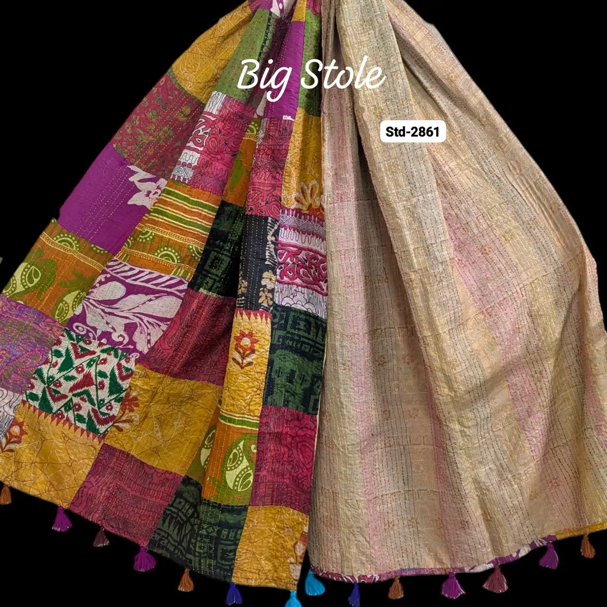 Handmade Silk Stole- While style meets utility-Big Size-2861