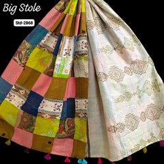 Handmade Silk Stole- While style meets utility-Big Size-2868