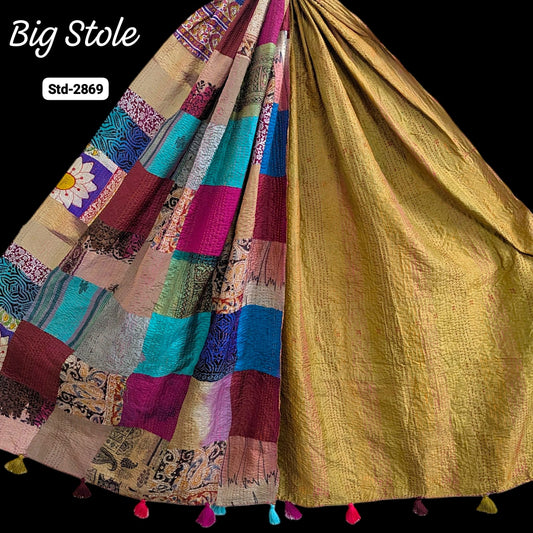 Handmade Silk Stole- While style meets utility-Big Size-2869