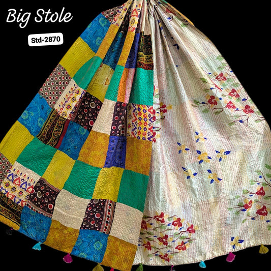 Handmade Silk Stole- While style meets utility-Big Size-2870