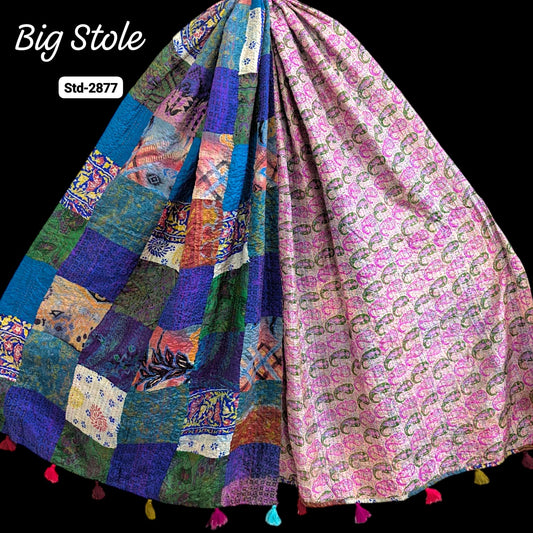 Handmade Silk Stole- While style meets utility-Big Size-2877
