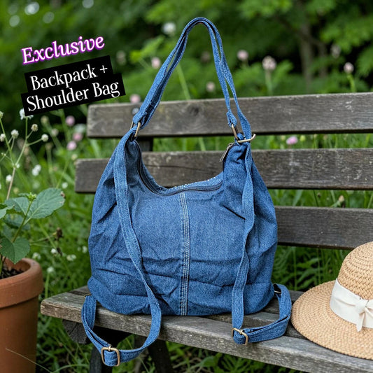 Hannah- Hand-stitch Casual Everyday Shoulder+Backpack Bag HR 04