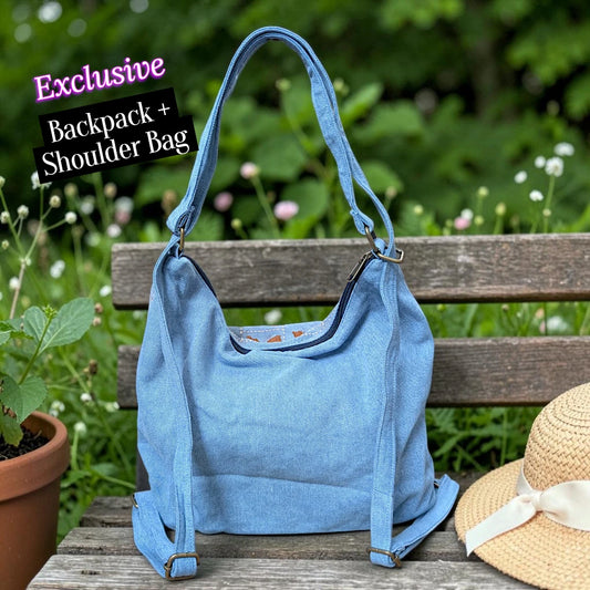 Hannah- Hand-stitch Casual Everyday Shoulder+Backpack Bag HR 05
