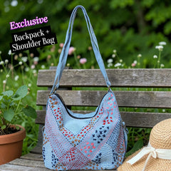 Hannah- Hand-stitch Casual Everyday Shoulder+Backpack Bag HR 06
