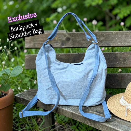 Hannah- Hand-stitch Casual Everyday Shoulder+Backpack Bag HR 08