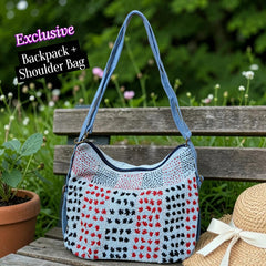 Hannah- Hand-stitch Casual Everyday Shoulder+Backpack Bag HR 08
