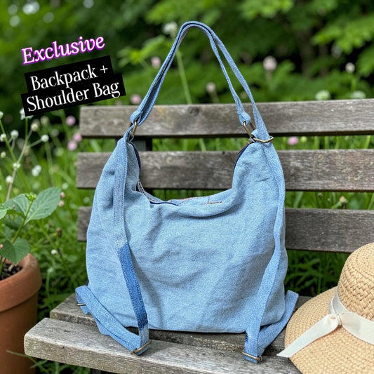 Hannah- Hand-stitch Casual Everyday Shoulder+Backpack Bag HR 14
