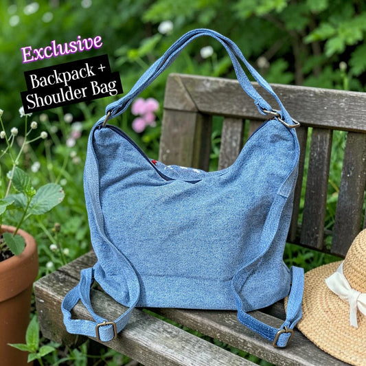 Hannah- Hand-stitch Casual Everyday Shoulder+Backpack Bag HR 16
