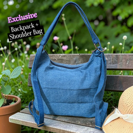 Hannah- Hand-stitch Casual Everyday Shoulder+Backpack Bag HR 17