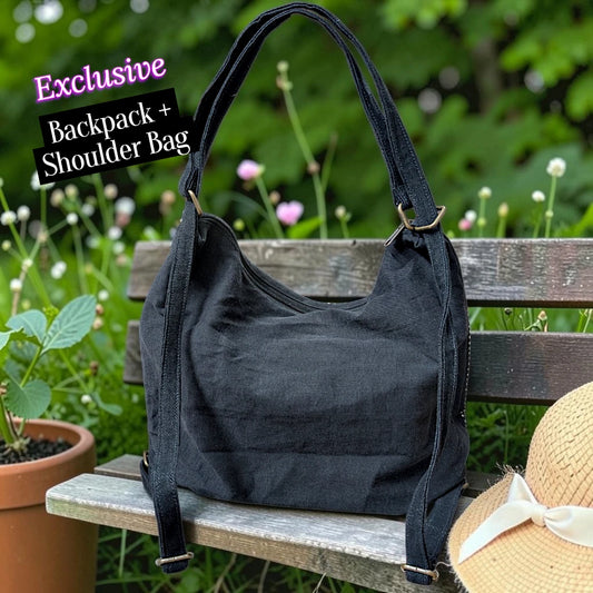 Hannah- Hand-stitch Casual Everyday Shoulder+Backpack Bag HR 18