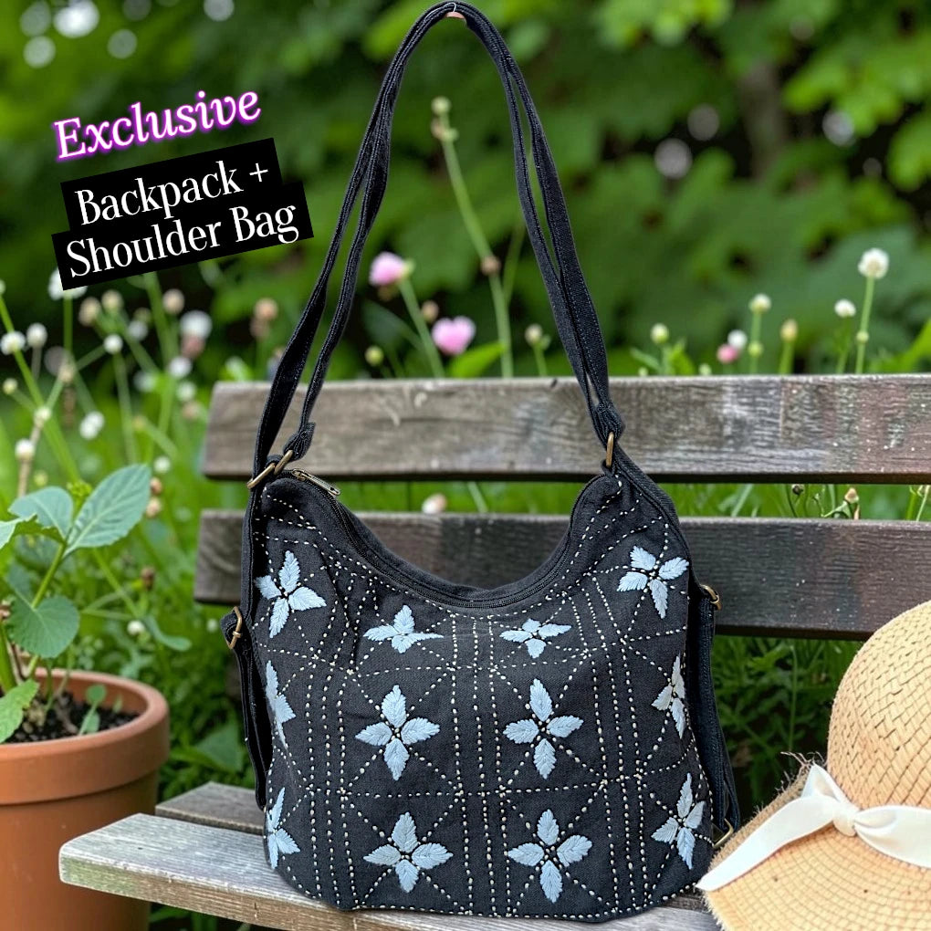 Hannah- Hand-stitch Casual Everyday Shoulder+Backpack Bag HR 18
