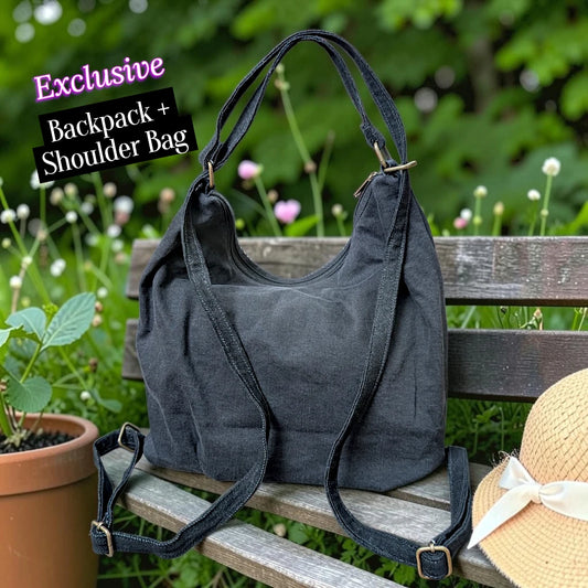 Hannah- Hand-stitch Casual Everyday Shoulder+Backpack Bag HR 21