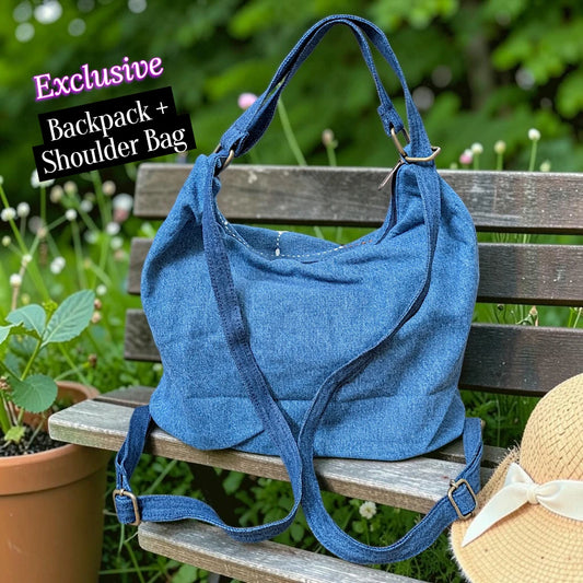 Hannah- Hand-stitch Casual Everyday Shoulder+Backpack Bag HR 22