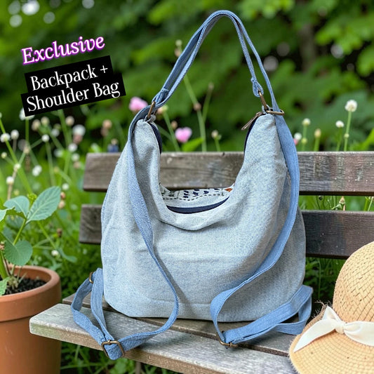 Hannah- Hand-stitch Casual Everyday Shoulder+Backpack Bag HR 24