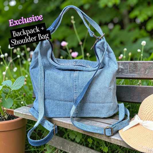 Hannah- Hand-stitch Casual Everyday Shoulder+Backpack Bag HR 25