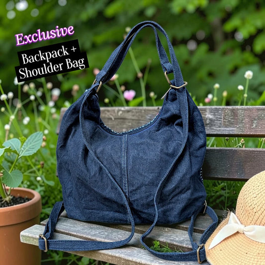 Hannah- Hand-stitch Casual Everyday Shoulder+Backpack Bag HR 26