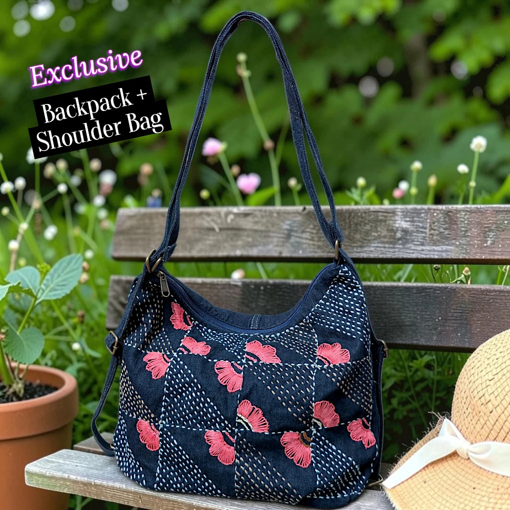 Hannah- Hand-stitch Casual Everyday Shoulder+Backpack Bag HR 26