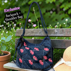 Hannah- Hand-stitch Casual Everyday Shoulder+Backpack Bag HR 26