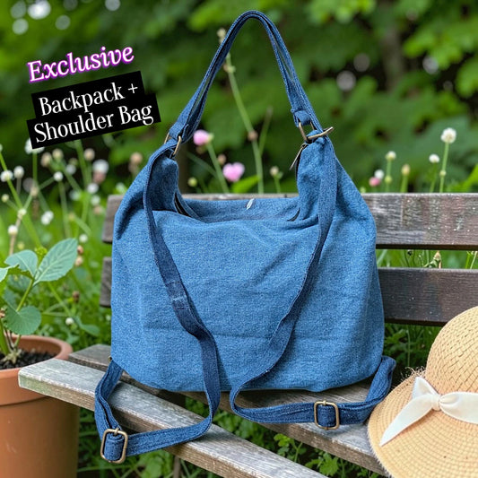 Hannah- Hand-stitch Casual Everyday Shoulder+Backpack Bag HR 27