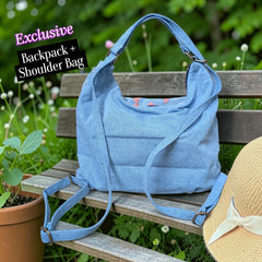Hannah- Hand-stitch Casual Everyday Shoulder+Backpack Bag HR 30