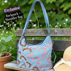 Hannah- Hand-stitch Casual Everyday Shoulder+Backpack Bag HR 30