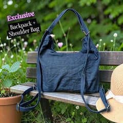 Hannah- Hand-stitch Casual Everyday Shoulder+Backpack Bag HR 33