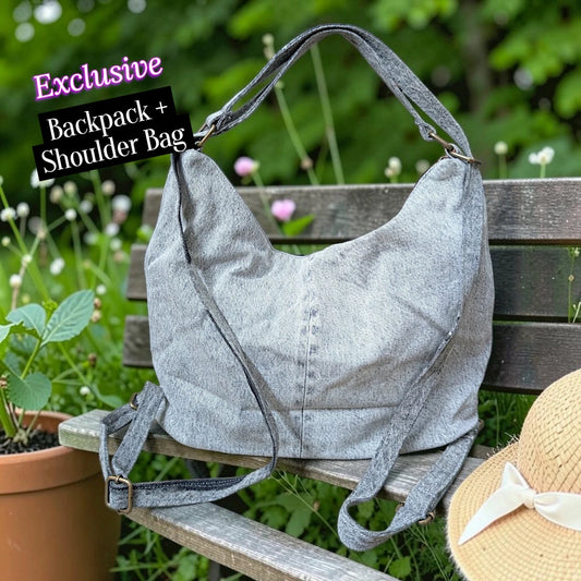 Hannah- Hand-stitch Casual Everyday Shoulder+Backpack Bag HR 37