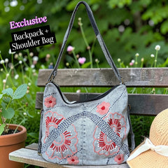 Hannah- Hand-stitch Casual Everyday Shoulder+Backpack Bag HR 37