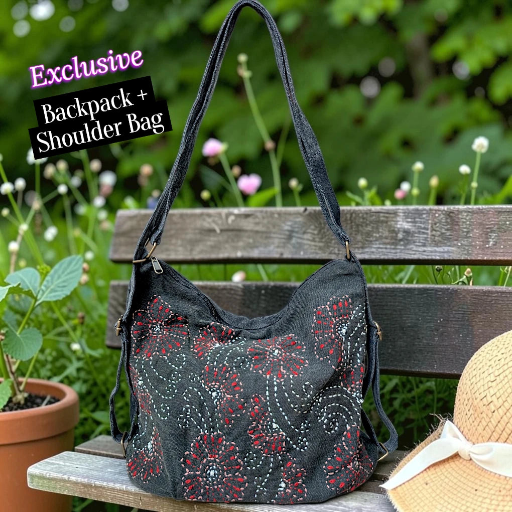 Hannah- Hand-stitch Casual Everyday Shoulder+Backpack Bag HR 38