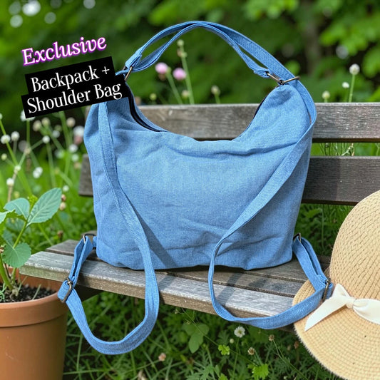 Hannah- Hand-stitch Casual Everyday Shoulder+Backpack Bag HR 39