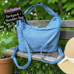 Hannah- Hand-stitch Casual Everyday Shoulder+Backpack Bag HR 39