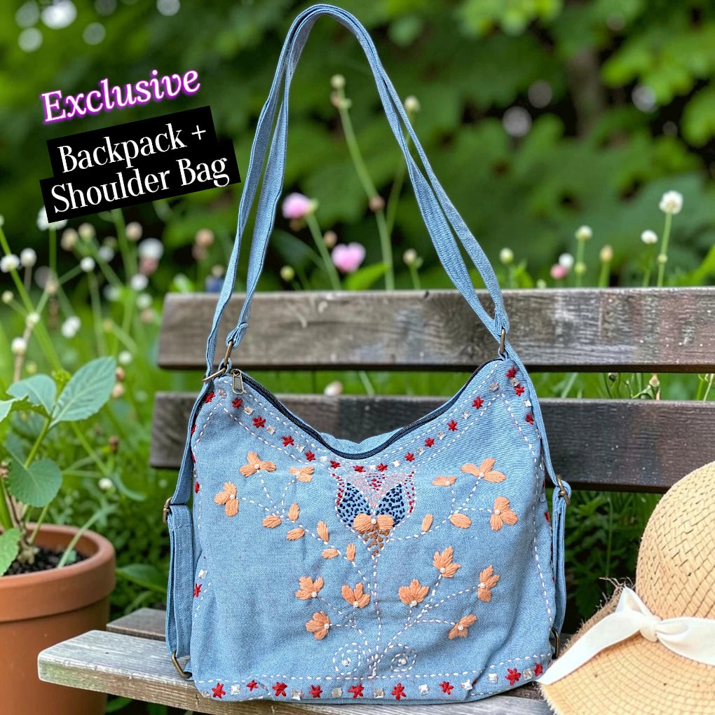 Hannah- Hand-stitch Casual Everyday Shoulder+Backpack Bag HR 39