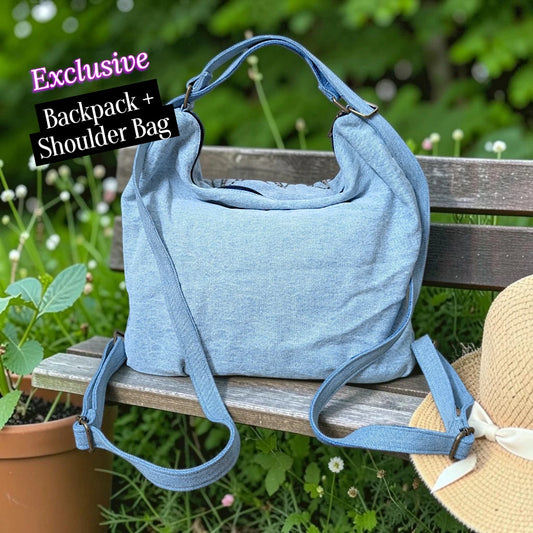 Hannah- Hand-stitch Casual Everyday Shoulder+Backpack Bag HR 40