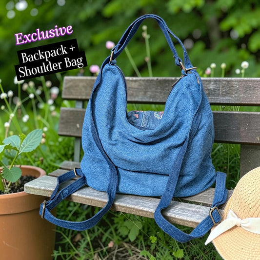 Hannah- Hand-stitch Casual Everyday Shoulder+Backpack Bag HR 41