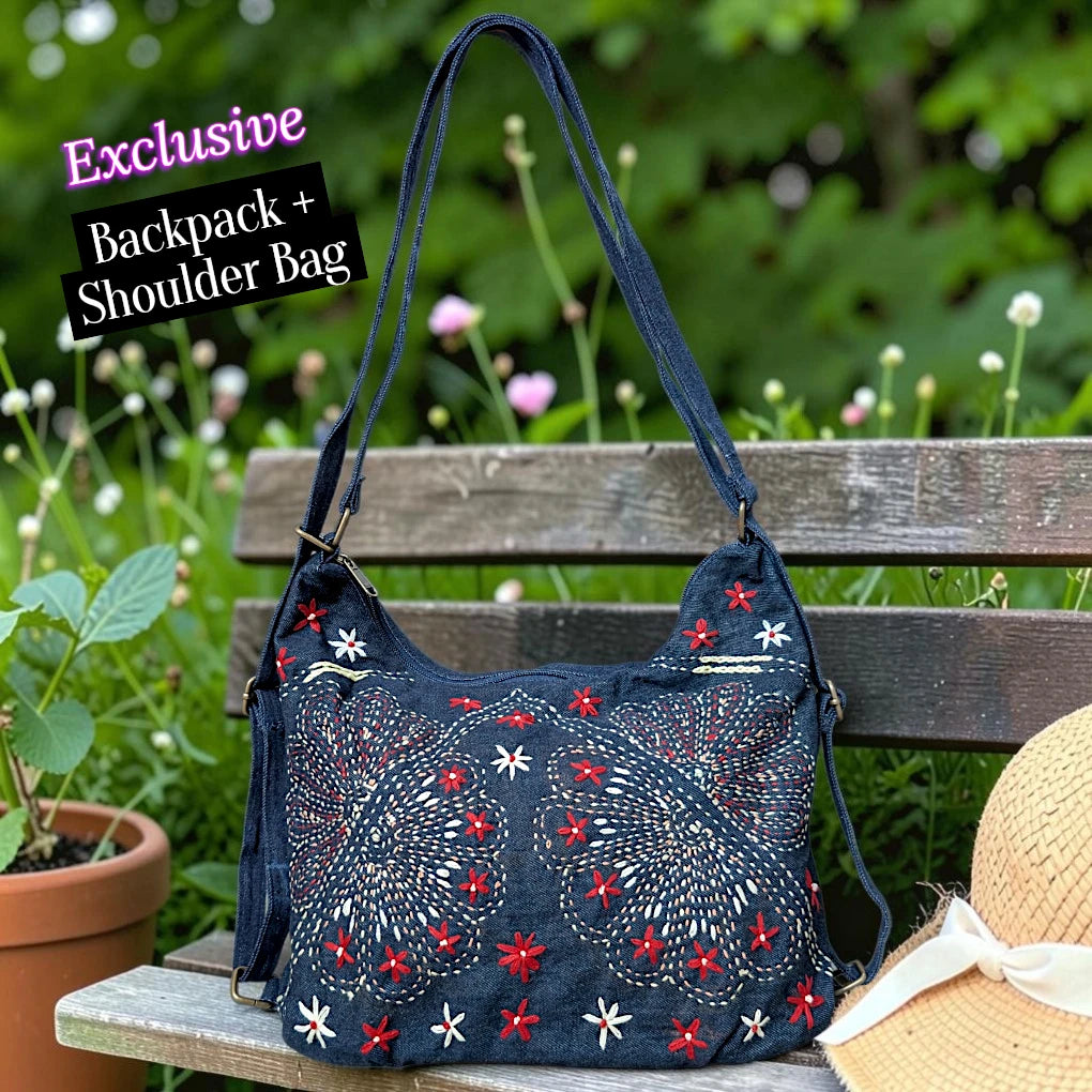 Hannah- Hand-stitch Casual Everyday Shoulder+Backpack Bag HR 42