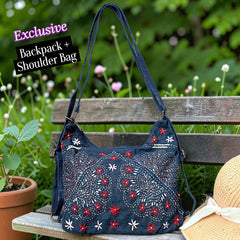 Hannah- Hand-stitch Casual Everyday Shoulder+Backpack Bag HR 42