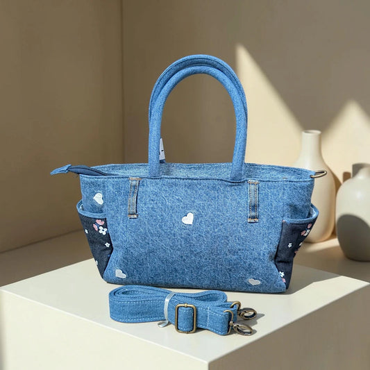 Moon Denim Bag – Vintage Jeans Bag for Everyday Style-M 79