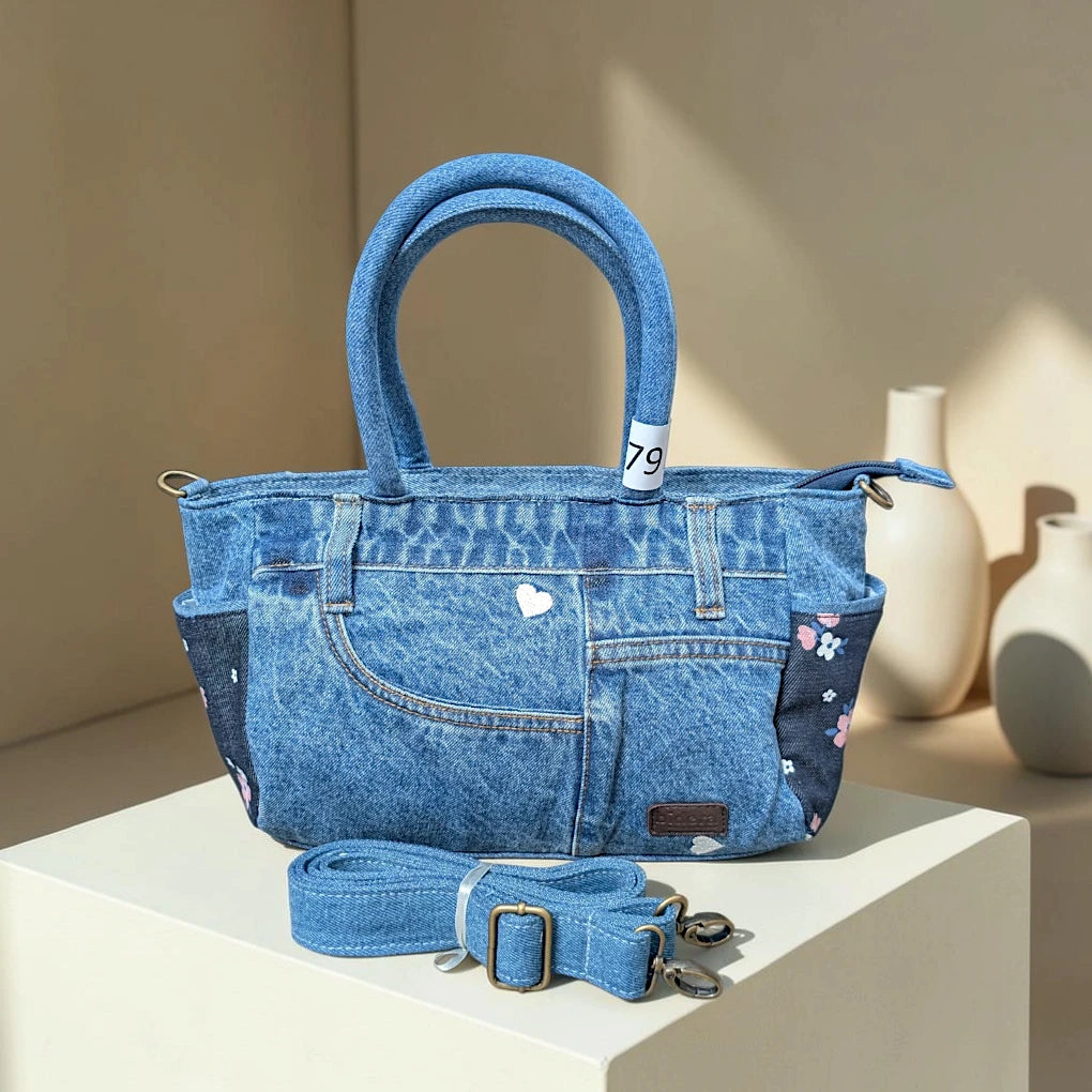 Moon Denim Bag – Vintage Jeans Bag for Everyday Style-M 79