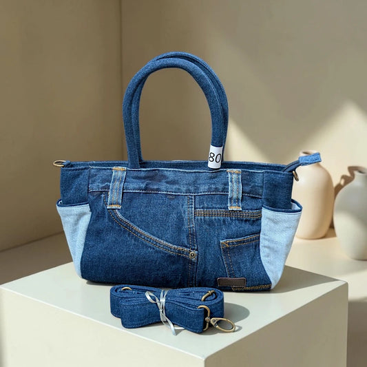 Moon Denim Bag – Vintage Jeans Bag for Everyday Style-M 80