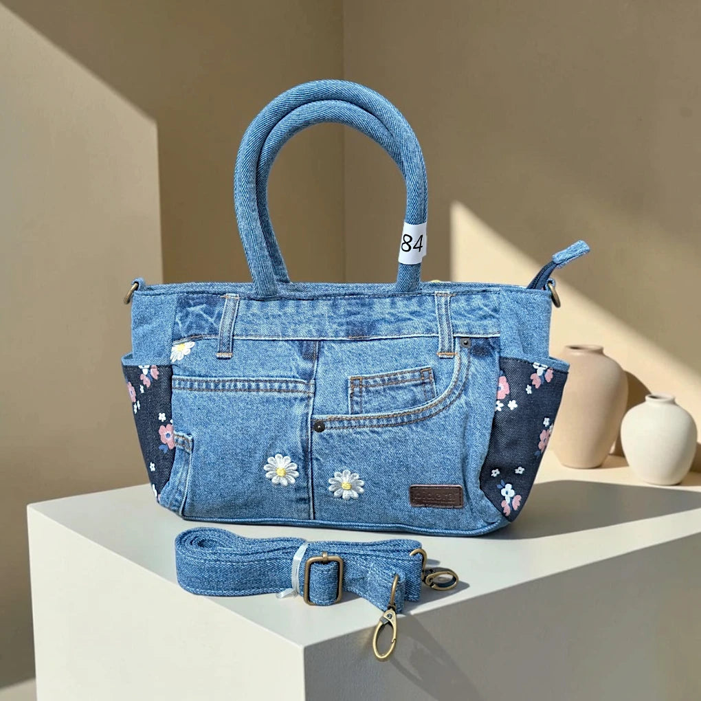 Moon Denim Bag – Vintage Jeans Bag for Everyday Style-M 84